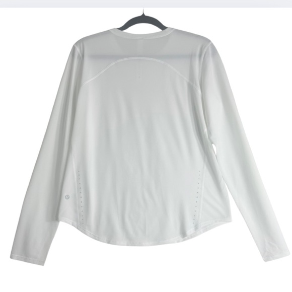 Lululemon Long Sleeve High Neck Running Top Size 8 White Like New - Picture 4 of 12